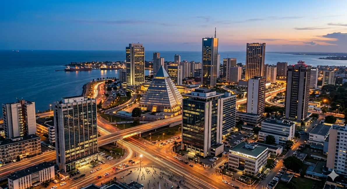 Abidjan skyline economic growth Ivory Coast 2025 2026, West Africa investment market GDP