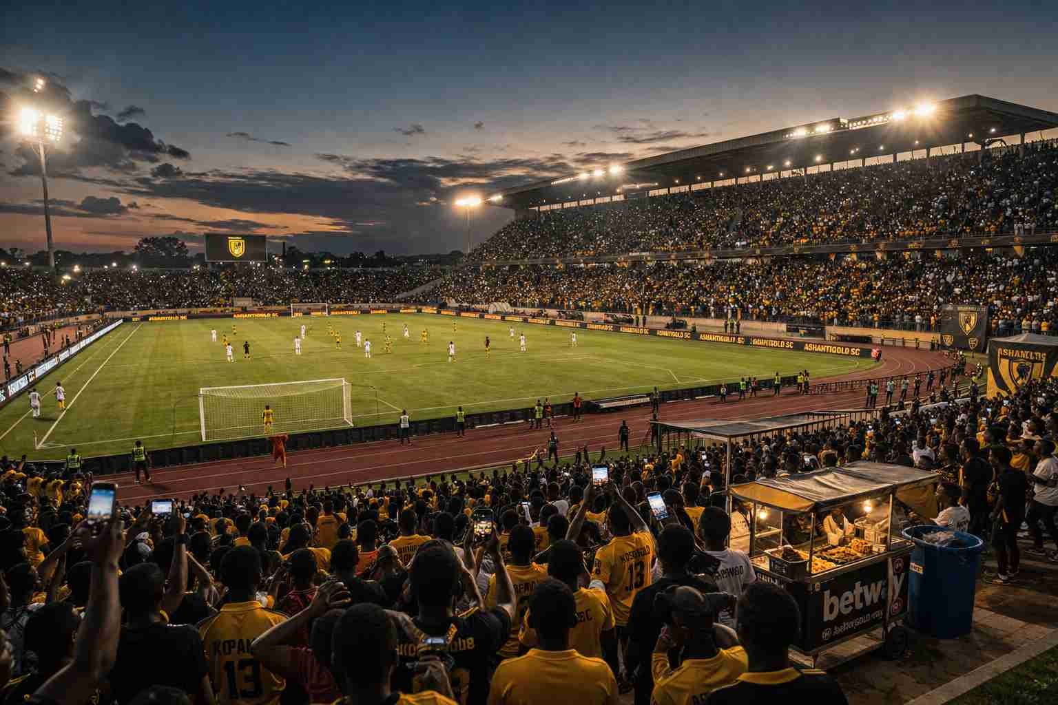 A university stadium fills with students and local vendors on matchday, illustrating how structured collegiate sport generates value far beyond the athletes on the pitch.
